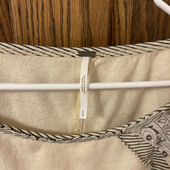 Free People In Pieces Bohemian Patchwork Top Cream and Purple Small - Picture 11 of 12